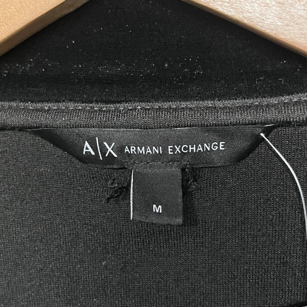 Armani Exchange Jumpsuit Medium Black Velvet Wide Leg Long Sleeve Gold Trim 3865 - Picture 4 of 11